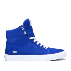 Supra Mens ALUMINUM Royal/white High Top Shoes | CA-50190